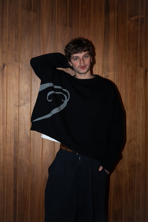 OSSO SCRIPT KNIT (BLACK)